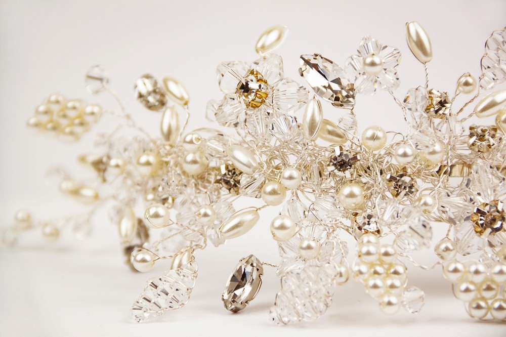 Close up image of Milly crystal tiara
