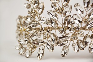 Close up of gold tiara
