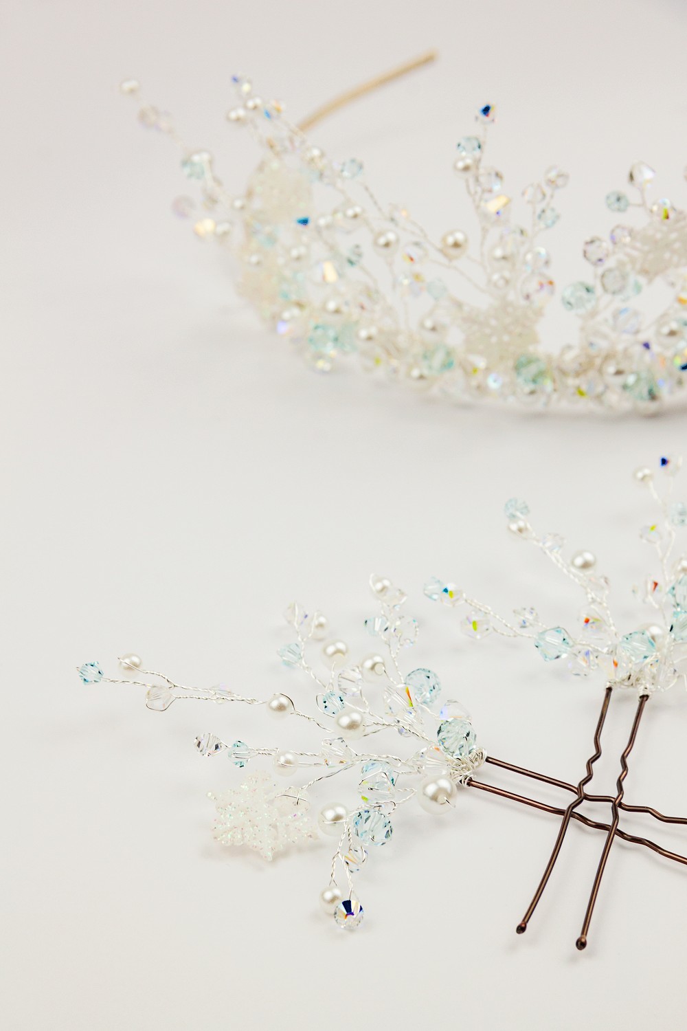 Elsa wedding tiara and hairpins