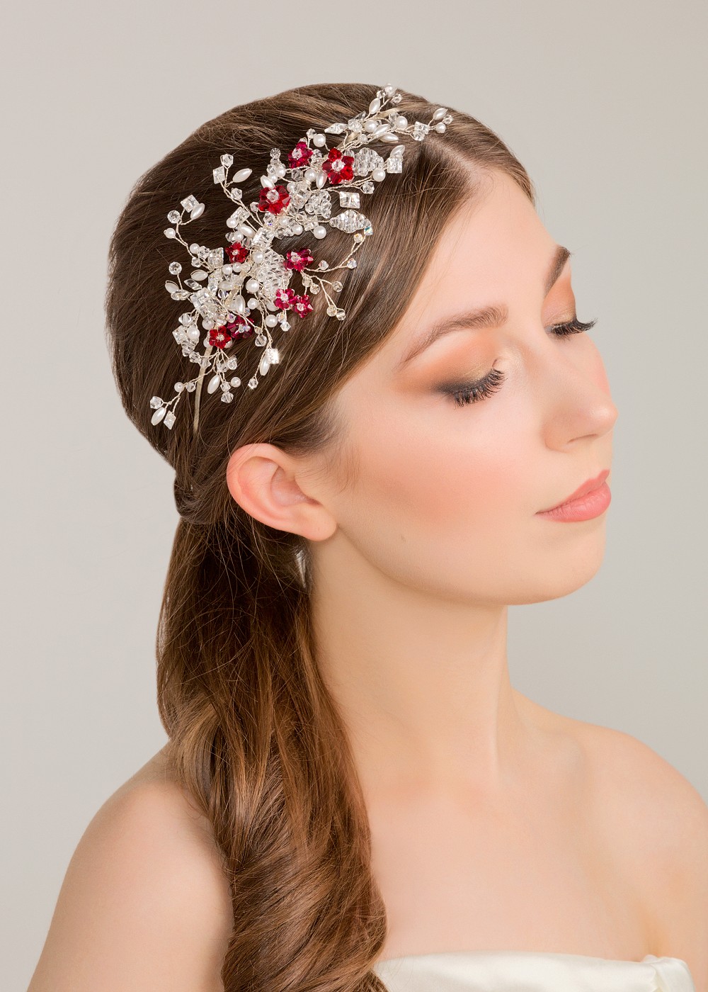 Posy side design bridal tiara